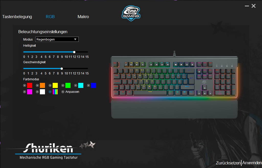 RGB-Beleuchtung Tastatur