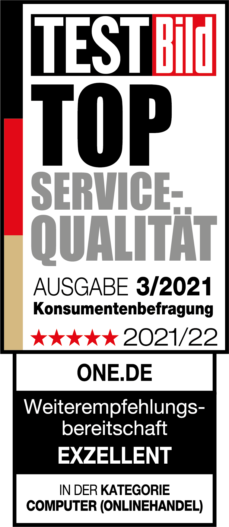 TESTBild Top Service-Qualität Weiterempfehlung 2021/22