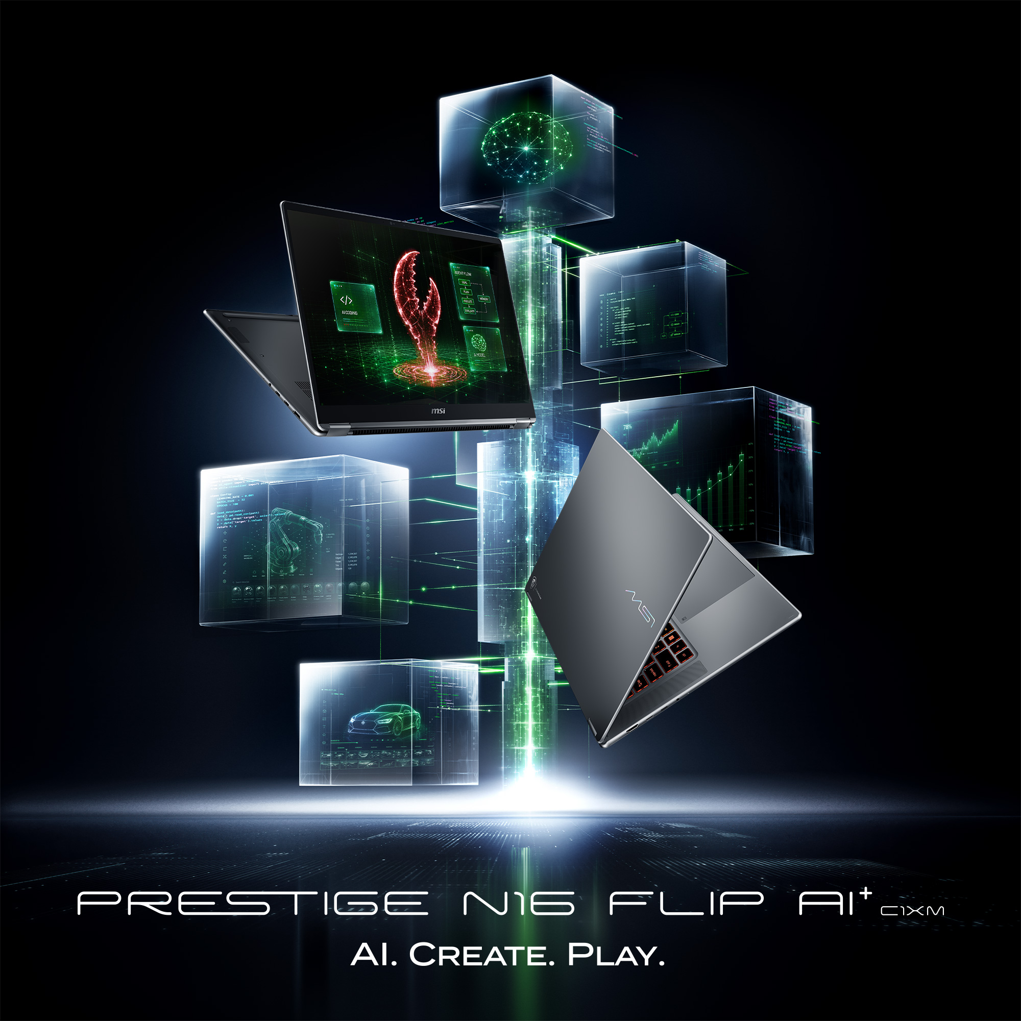 MSI Prestige N16 Flip AI+ C1XMT-027Y [mit Bonusaktion] - INTELLIGENZ UND KRAFT