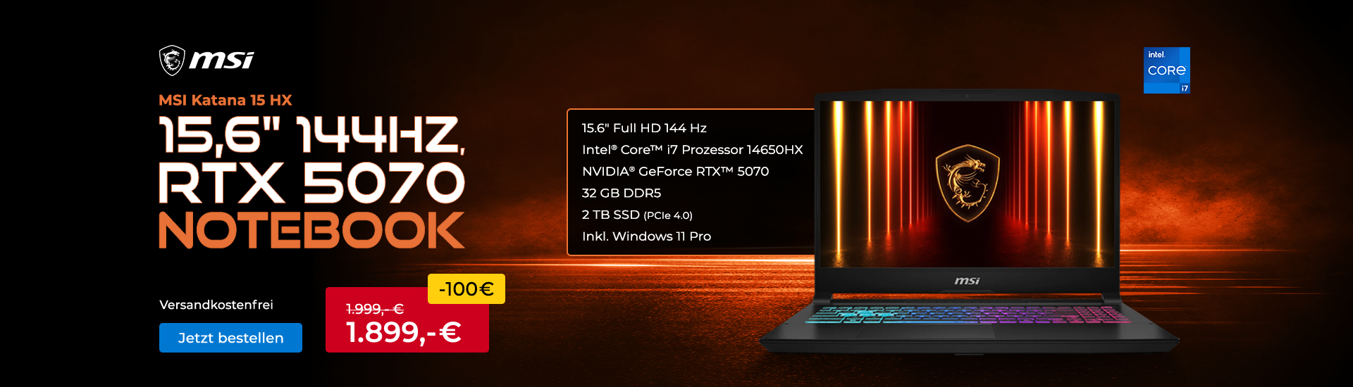 MSI Katana Gaming Laptop im Angebot