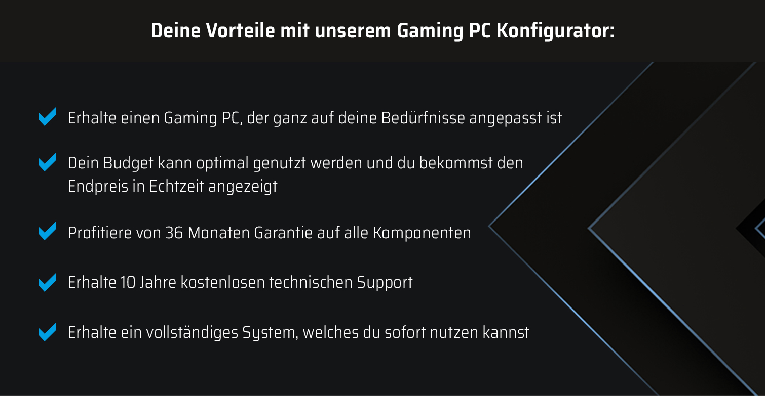 Vorteile Gaming PC Konfigurator Vorteile Gaming PC Konfigurator