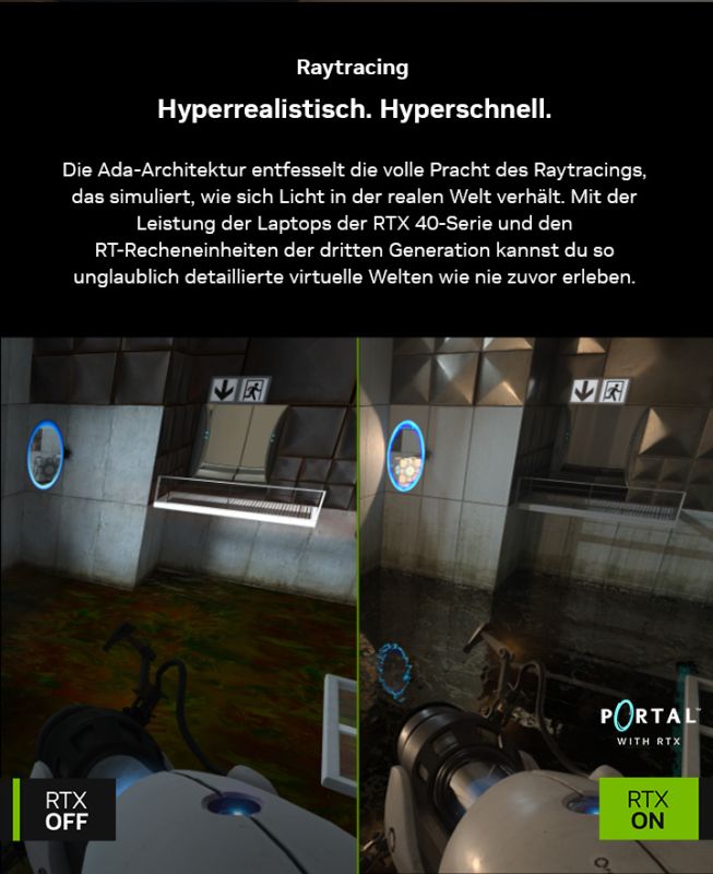 RTX 40 Serie Laptop Raytracing