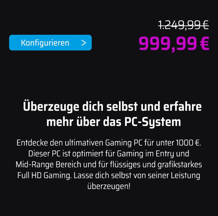 Gaming PC unter 1000€